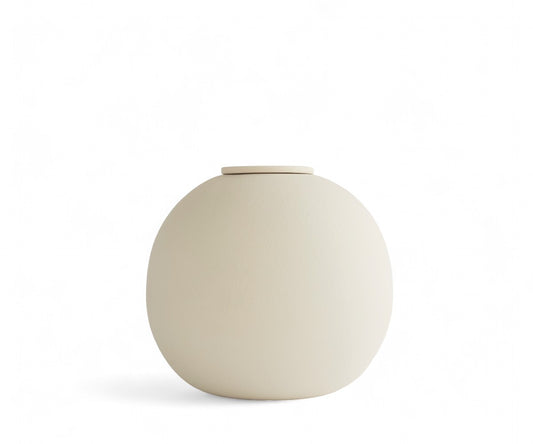 DIONA - handmade eco urn in soft beige engobe