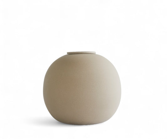 DIONA - handmade eco urn in sand-colored engobe