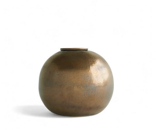 DIONA - handmade urn in copper-colored metallic ceramic