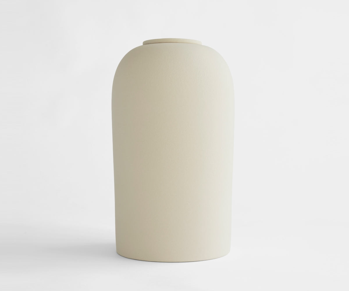 PELION - handmade eco urn in soft beige engobe