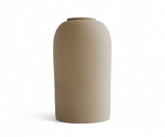 PELION - handmade eco urn in sand-colored engobe