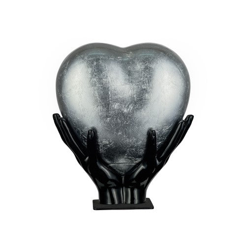 Eternal embrace heart urn - silver