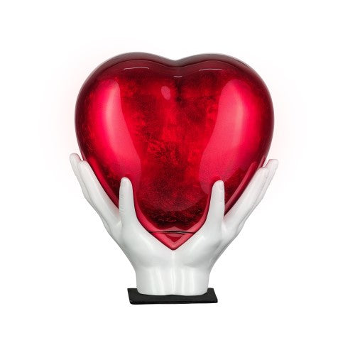 Eternal embrace heart urn - red