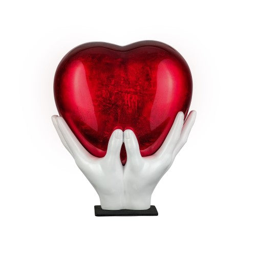 Eternal embrace heart urn - red