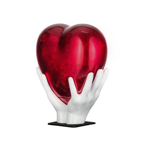 Eternal embrace heart urn - red