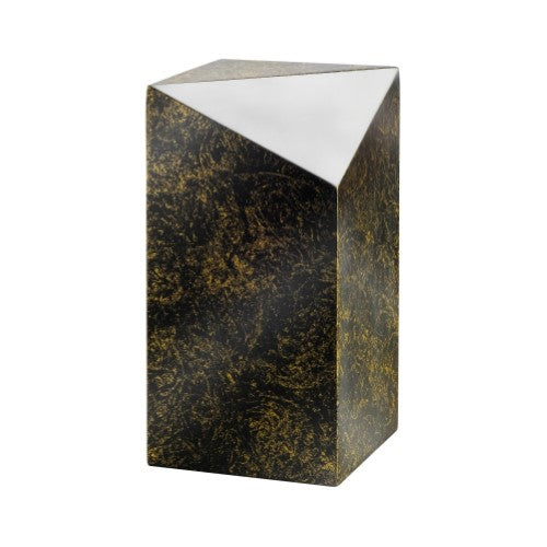 Obsidian Prism Urn - brown marble