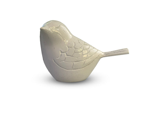 Mini urn vogel wit