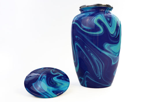 Moderne urn licht en donkerblauw