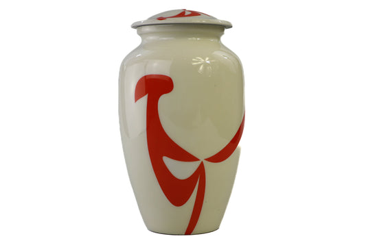 Moderne urn wit oranje