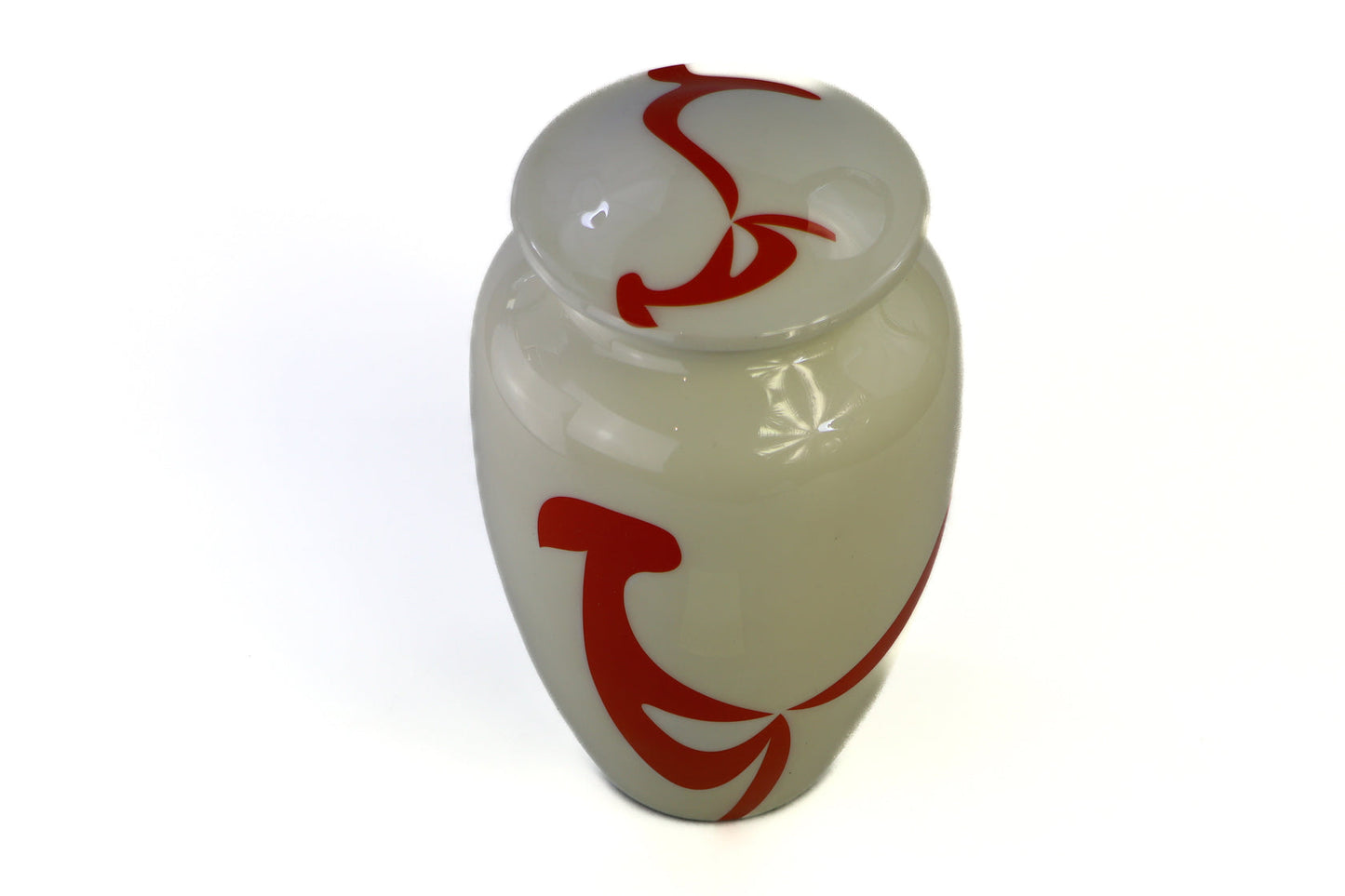 Moderne urn wit oranje