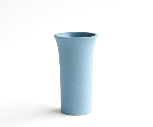 TULIPA - handmade vase in gray-blue engobe