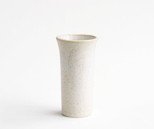 TULIPA - handmade vase in white speckled ceramic