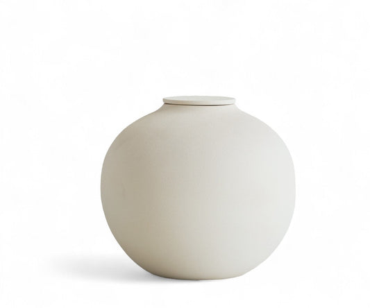 VEDA - handmade eco urn in soft beige engobe