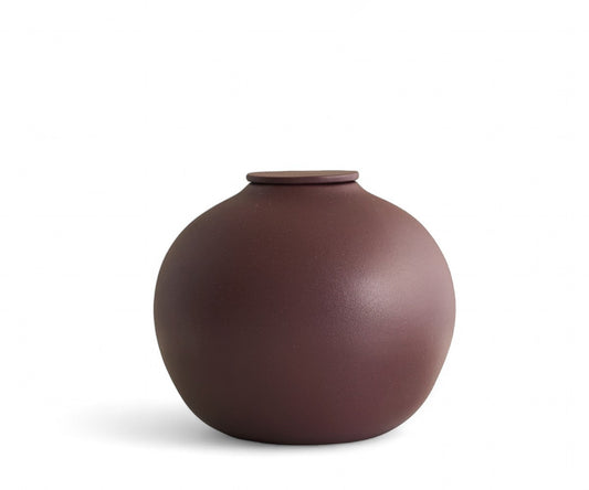 VEDA - handmade eco urn in reddish brown engobe