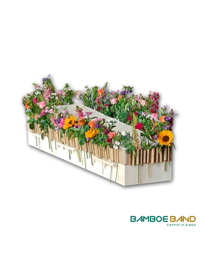 Ecologische kist met bloemenband